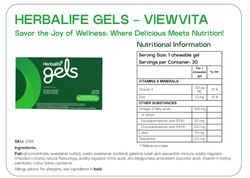 Herbalife Gels - ViewVita Berry Citrus Blast 30 chewable gels